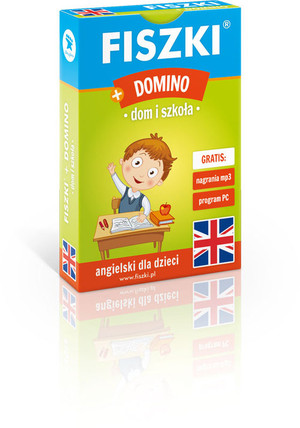 Angielski. Fiszki obrazkowe + Domino - Dom i szkoła Angielski dla dzieci