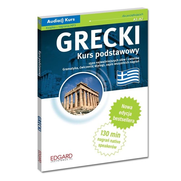 Audio kurs: Grecki Kurs Podstawowy Dla początkujących Książka + 2 CD