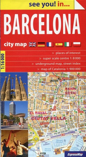 Barcelona Plan miasta / Barcelona City map Skala: 1:16 000