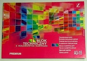 Blok techniczny kolorowy A3 15 kartek