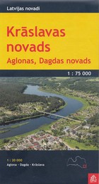 Kraslavas novads, Aglonas, Dagdas novads. Mapa samochodowa Skala: 1:75 000