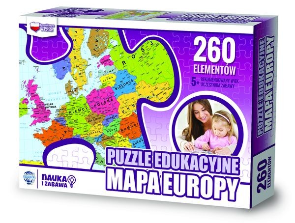 Puzzle edukacyjne Mapa Europy - 260 elementów