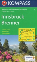 Mapa turystyczna. Innsbruck, Brenner Skala: 1:50 000