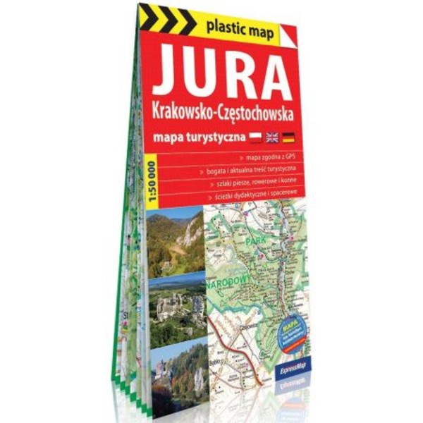 Mapa turystyczna. Jura Krakowsko-Częstochowska 1:50 000 (plastic map)