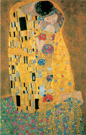 Puzzle metalizowane Pocałunek, Gustav Klimt 1000 elementów