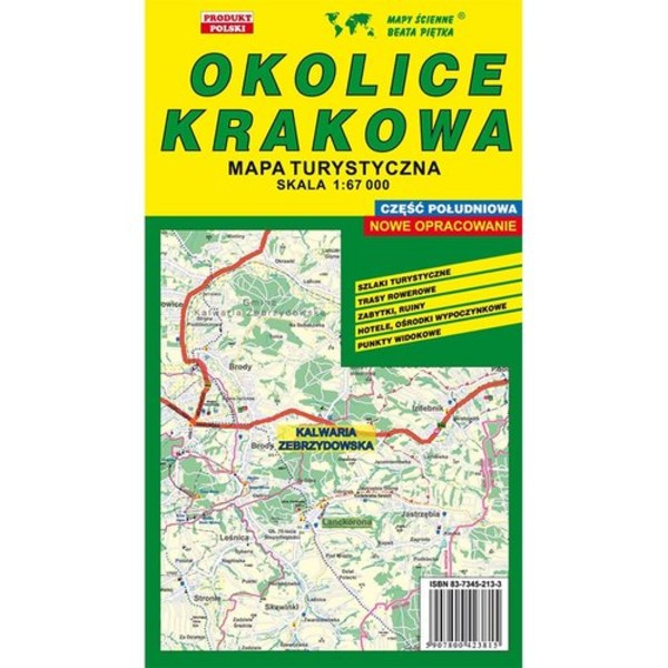 Okolice Krakowa. Mapa turystyczna Część południowa. Skala: 1:67 000