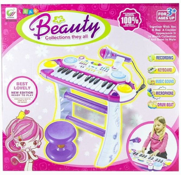 Organy keyboard z krzesełkiem różowy