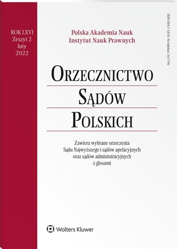 Orzecznictwo Sądów Polskich 2/2022