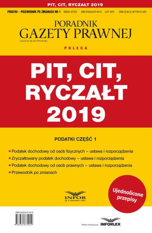 PIT CIT Ryczałt 2019 Podatki-Przewodnik po zmianach 1/2019