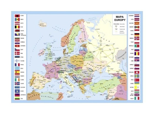 Podkładka na biurko Europa mapa administracyjna