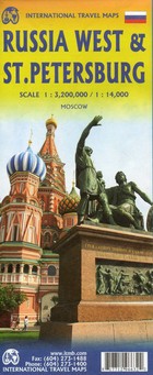 Russia West & St. Petersburg Travel map / Rosja zachodnia i St. Petersburg Mapa samochodowa Skala: 1:3 200 000 / 1:14 000