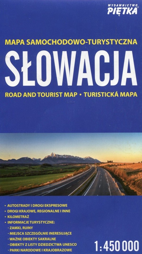 Słowacja. Mapa samochodowo-turystyczna Skala: 1:450 000