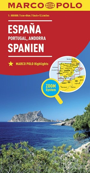Spain Portugal Andorra Road and city map / Hiszpania Portugalia Andorra Mapa samochodowa + plany miast (Marco Polo) Skala 1:800 000