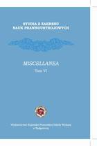 Studia z zakresu nauk prawnoustrojowych. Miscellanea Tom VI - pdf