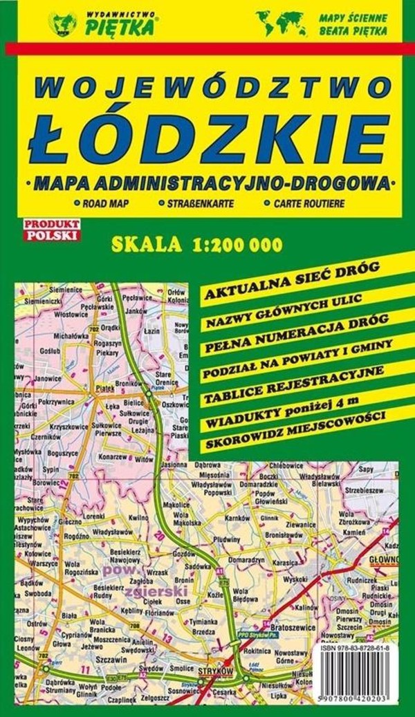 Województwo Łódzkie. Mapa drogowa