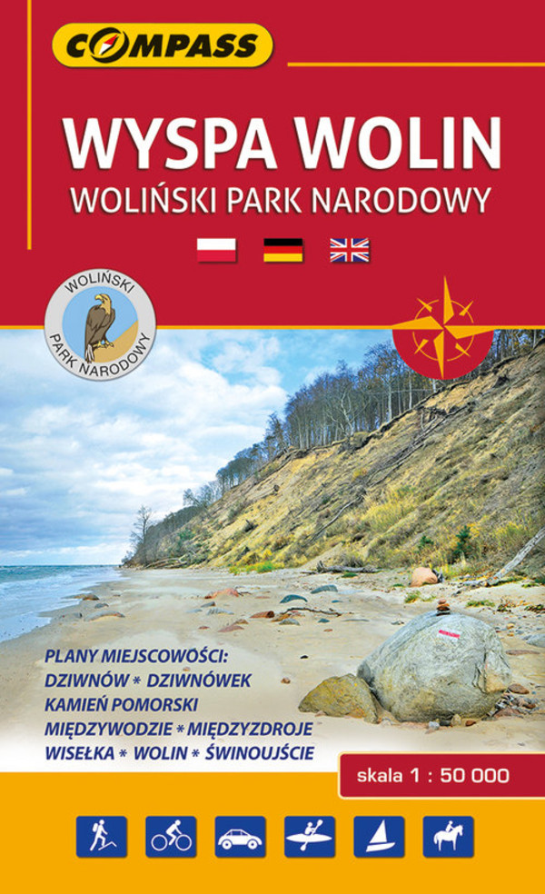 Wyspa Wolin Woliński Park Narodowy mapa turystyczna Skala: 1:50 000