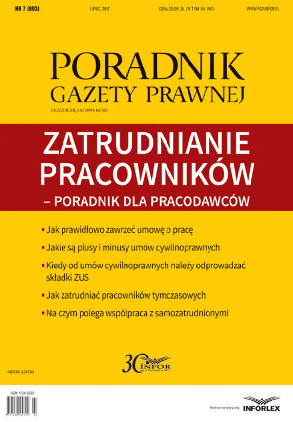 Zatrudnianie pracowników Poradnik dla pracodawców Poradnik Gazety Prawnej 7/2017