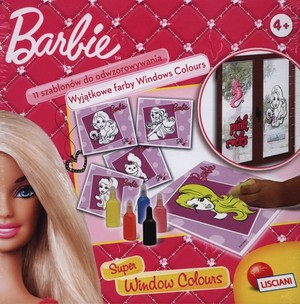 Zestaw Art & Craft Barbie - farby Windows Colors do malowania na szkle + szablony