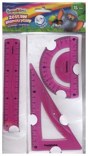 Zestaw geometryczny 3 części 15 cm Bambino flexi różowy