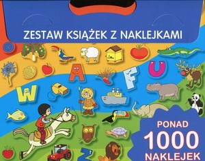 Zestaw książek z naklejkami niebieski