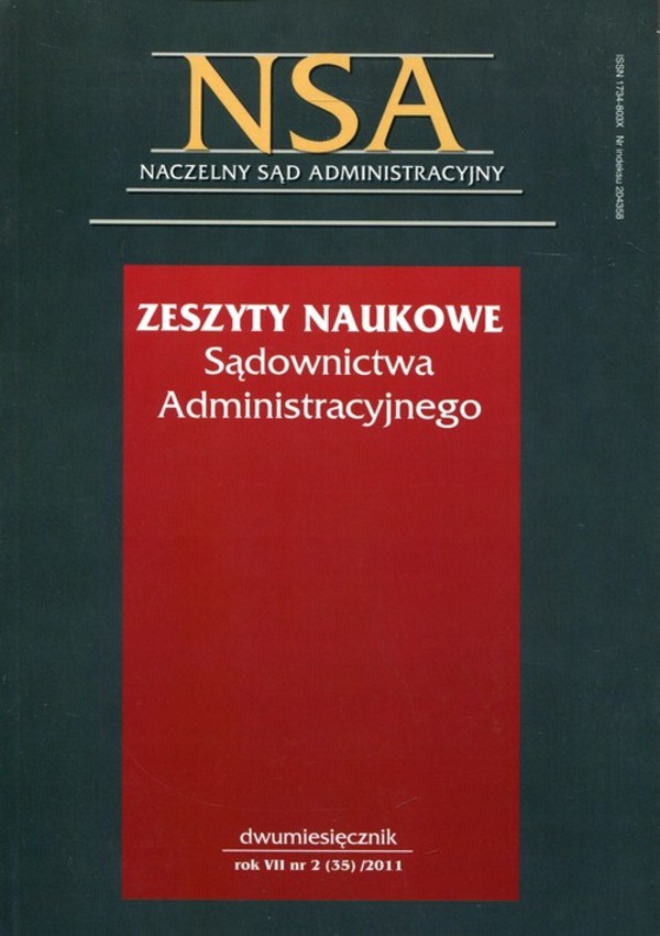 Zeszyty Naukowe Sądownictwa Administracyjnego 2/2011