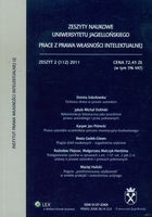 Zeszyty naukowe Uniwersytetu Jagiellońskiego prace z prawa własności intelektualnej zeszyt 2 (112) 2011
