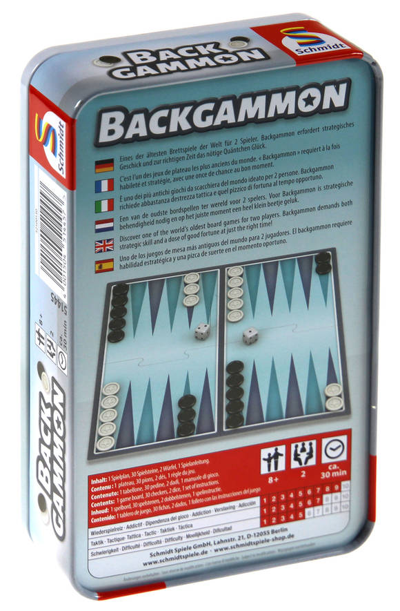 Gra Backgammon (w metalowej puszce)