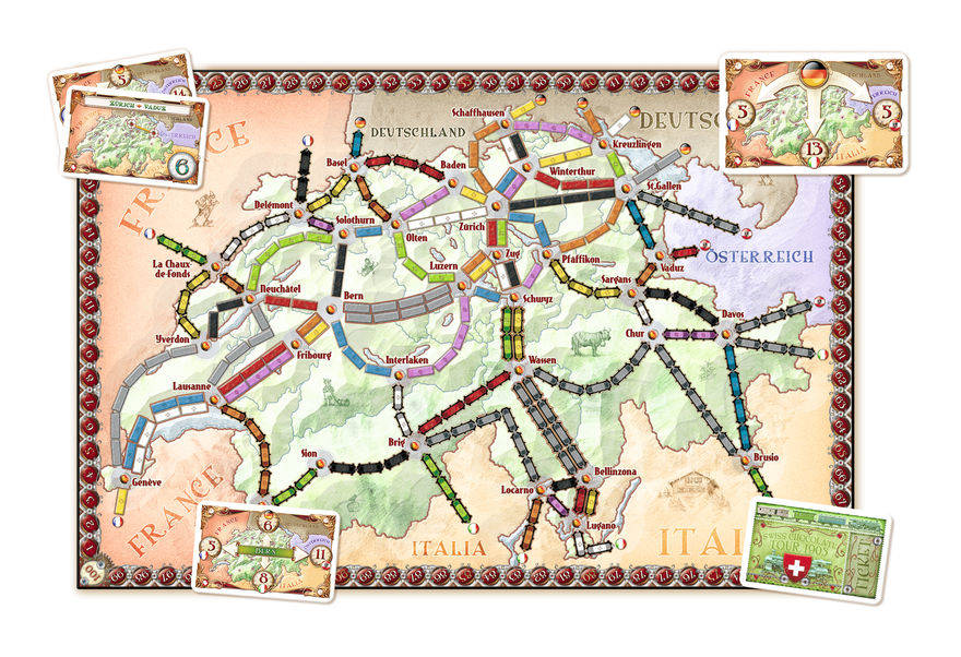 Gra Wsiąść do Pociągu: Indie / Szwajcaria Kolekcja Map 2