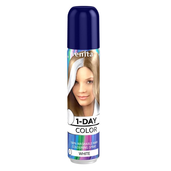 1-Day Color Biały Koloryzujący spray do włosów