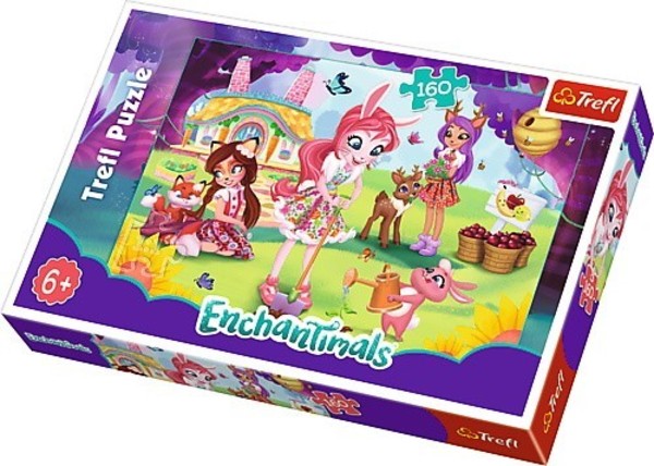Puzzle Enchantimals Bree, Danessa i Felicyty w ogrodzie 160 elementów