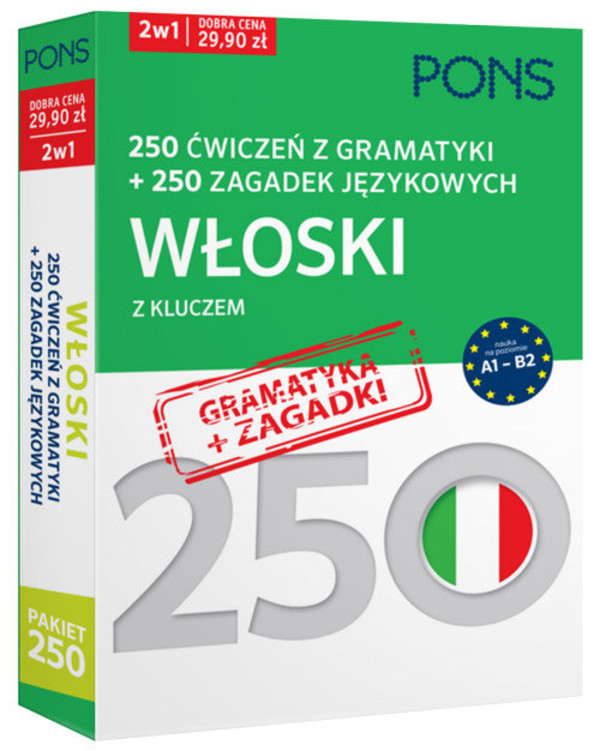 PONS.Włoski 250 ćwiczeń z gramatyki + 250 zagadek językowych