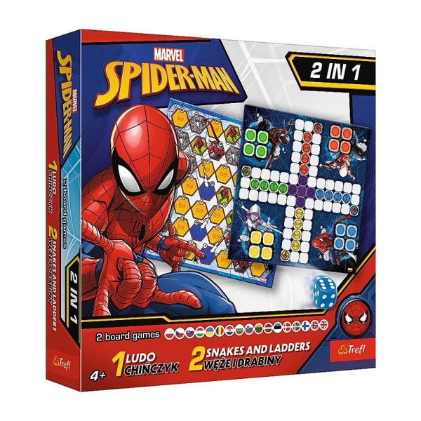 Gra 2w1 Chińczyk + Węże i drabiny Spider-Man