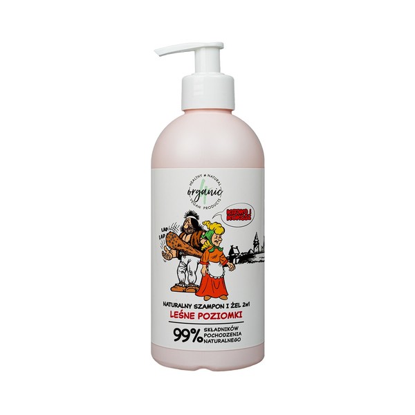 Kajko i Kokosz Leśne poziomki Naturalny szampon i żel do mycia dla dzieci 2w1