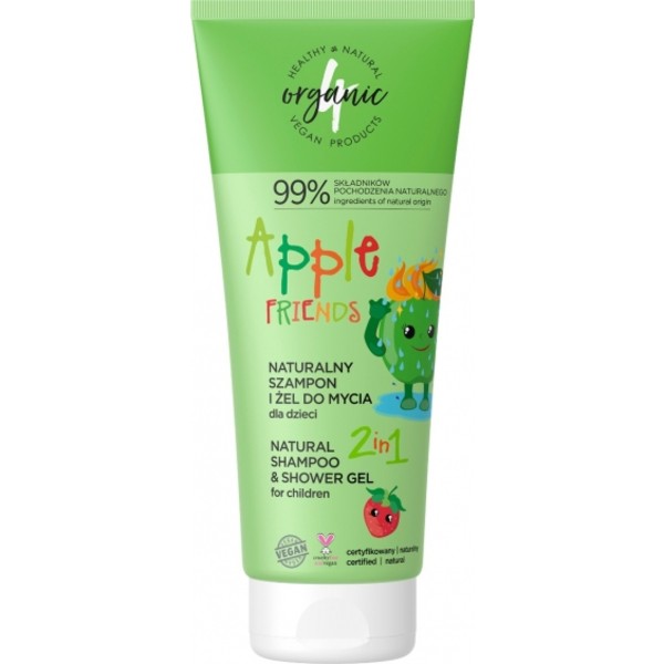 Apple Friends Naturalny szampon i żel do mycia dla dzieci 2w1