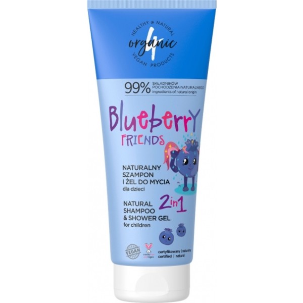 Blueberry Friends Naturalny szampon i żel do mycia dla dzieci 2w1