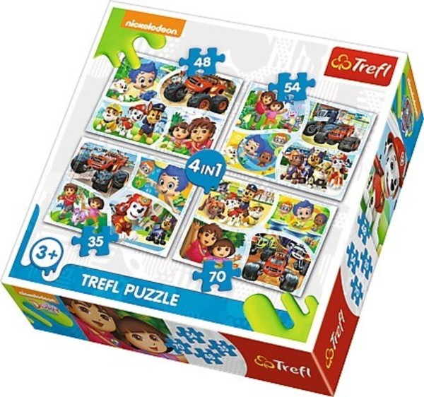 Puzzle 4w1 Dora Wspólna zabawa 35/48/54/70 elementów