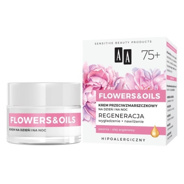Flowers & Oils 75+ Regeneracja krem przeciwzmarszczkowy na dzień i noc