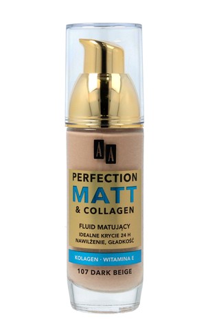 Perfection Matt & Collagen 107 Dark Beige Podkład w płynie