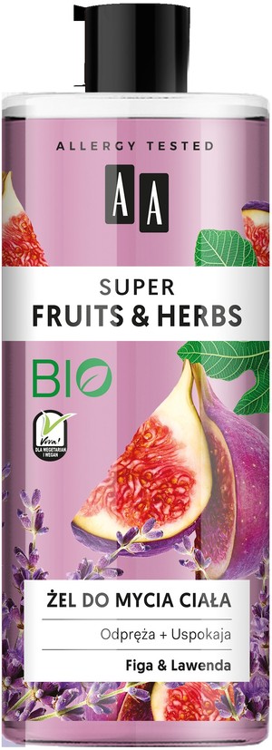 Super Fruits & Herbs Żel do mycia ciała odprężająco-uspokajający Figa i Lawenda