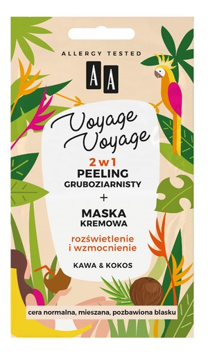 Voyage Voyage Peeling gruboziarnisty + Maska kremowa 2w1 Kawa i Kokos