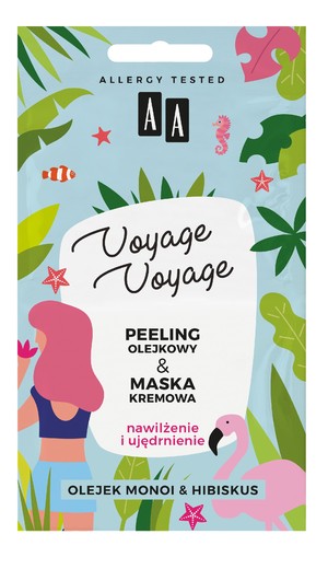 Voyage Voyage Peeling olejkowy + Maska kremowa 2w1 Olejek Monoi i Hibiskus