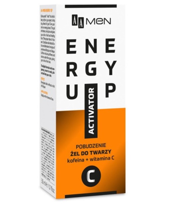 Men Energy Up Activator Face Gel Pobudzający żel do twarzy kofeina + witamina C
