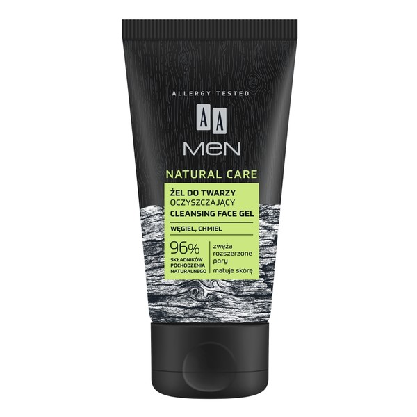 Men Natural Care Żel do mycia twarzy oczyszczający Węgiel i Chmiel