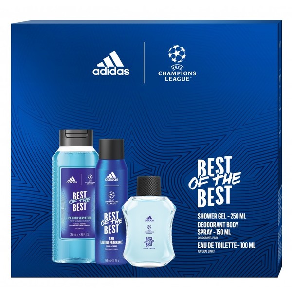 adidas uefa champions league best of the best woda toaletowa 100 ml   zestaw