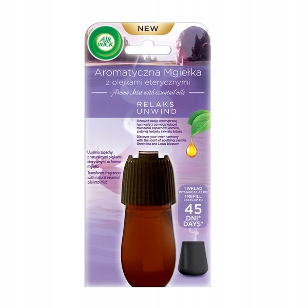 Aromatyczna mgielka z olejkami eterycznymi Jaśmin, Zielona Herbata i Kwiat Lotosu - wkład