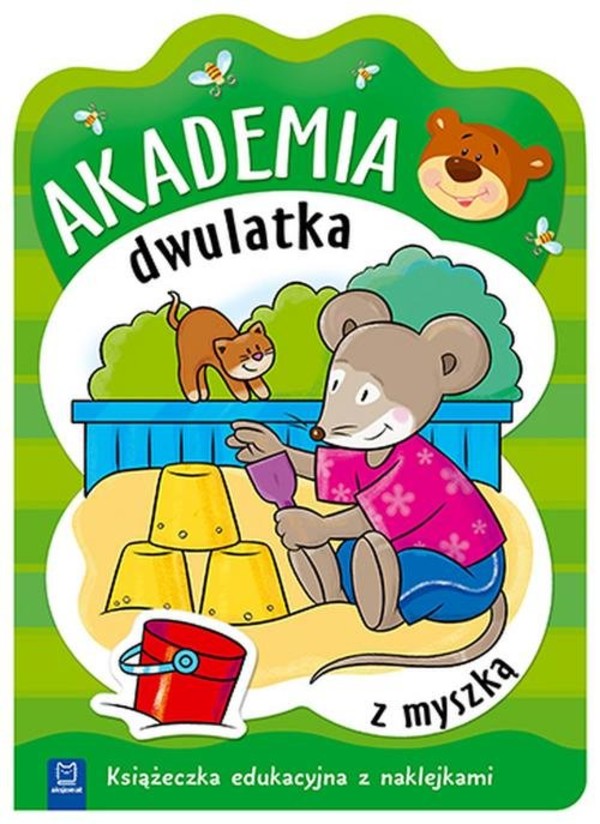 Akademia dwulatka z myszką. Książeczka edukacyjna z naklejkami