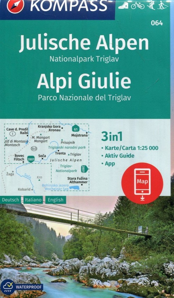 Julische Alpen Tourist Map 3in1 Skala 1:25 000