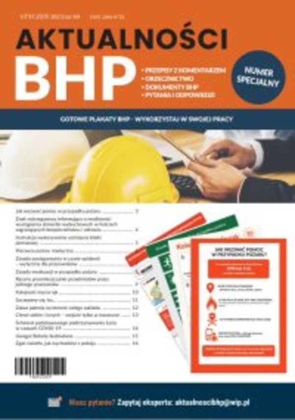 Aktualności BHP. Numer specjalny. Gotowe plakaty BHP - Wykorzystaj w swojej pracy - epub, pdf