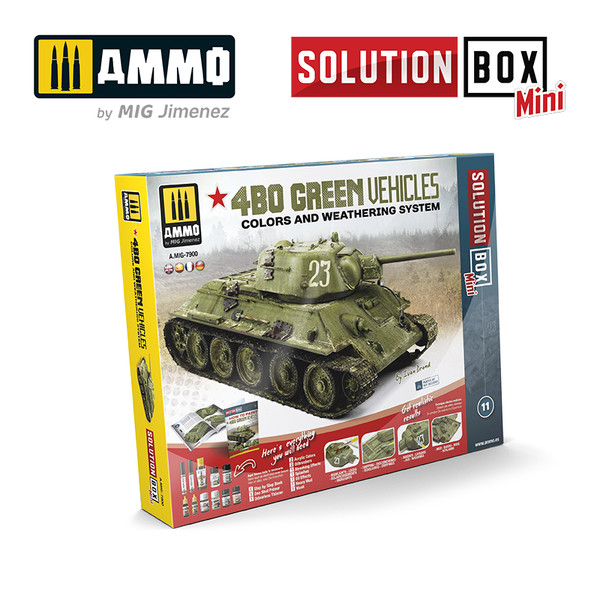 Solution Box Mini 11 - 4BO Green Vehicles - Colors and Weathering System