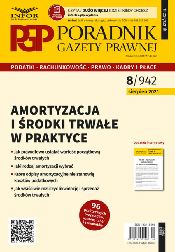 Amortyzacja i środki trwałe w praktyce Poradnik Gazety Prawnej 08/2021